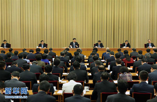 4月22日至23日，全国宗教工作会议在北京举行。中共中央总书记、国家主席、中央军委主席习近平发表重要讲话。 新华社记者 庞兴雷 摄